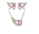 DESTINY Jewellery Cupid Wing Necklace And Earring Set Embellished With Swarovski Crystals