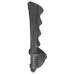 Parts Minifigure Weapon Sword Cutlass Serrated With Skull Hand Guard 23984 - Pearl Dark Grey