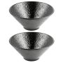 2 Pack - 7.5 Inch Textured Melamine Serving Bowl - Black
