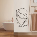 Removable Bathroom Wall Sticker Bedroom And Living Room Decoration Sticker Minimalist Cartoon Sticker