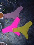 3PCS Solid Seamless Lace Thongs Sexy Comfy Breathable Stretchy Intimates Panties Women's Lingerie & Underwear