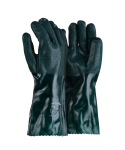 Green Pvc Double Dipped Sandy Finish Gloves – 35CM