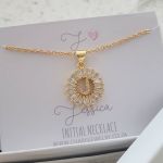 K14 - Stunning Initial Letter Necklace On Personalized Card Gold Cz Stainless Steel - J Initial - CB0111369