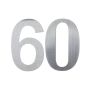 Sleek Stainless Steel House Number 60 - Modern Durable 228MM Thick