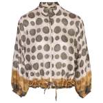 Polka Dot Print Bomber - Forest Green Free