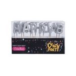 Candles - Party Accessories - Happy Birthday - Silver - 13 Pieces - 3 Pack