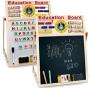 Multi Functional Education Board - Wooden Frame And Stand Dual-sided Magnetic Whiteboard And Chalk Blackboard Includes Built-in Abacus And Clock Magnetic Alphabets With