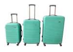 Apple Smte 3 Piece Hard Outer Shell Luggage Set Green With Keychain