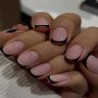 24pcs Press-on Nails Elevate Your Style Short Square Pink Black French Pointed Press-on Nails High Saturation Full Set Of False Nails Set - 1pc