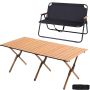 Folding Camping Table Chair Set Double Camping Chair Portable Picnic Table