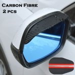 Pvc Carbon Fiber Car Rearview Mirror Rain Guards 2 Pieces - Universal Fit Waterproof Side Mirror Visors Sunshade And Snow Protec