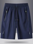 Men's Quick-dry Waterproof Sports Running Shorts Casual Beachwear With Zip Pockets - Breathable Outdoor Workout Shorts