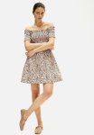 Smocked Off-the-shoulder Dress - Light Pink Floral