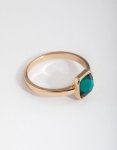 Goldair Gold Cushion Green Stone Ring