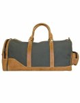 LS-MS084 Full Grain Genuine Leather Heavy-duty Canvas Luggage Bag