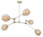 Molecule Chandelier 5 Light Gold