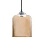 Bell Jar Glass Pendant Light 3 Colours - Smoke & Black Mirror Finish