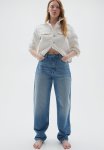 Curvy Fit Barrel High Jeans - Blue