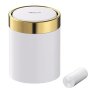 MINI Trash Can With Lid Desktop Small Trash Can Recycling Bin Cute Metal Garbage Can For Tabletop Countertop Use Stainless Steel 0.4GAL/1.5L Waste Bi
