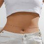 1pc Minimalist And Delicate Geometric Hollow Heart And Pentagram Decor Waist Chain Belly Chain For Women Vacation Party Wearing