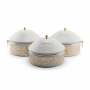 3 Piece Food Warmer Set Gold & White