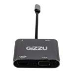 GIZZU 4-IN-1 Type-c To HDMI VGA USB3.0 Hub