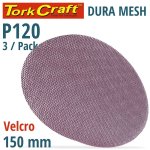 Craft Dura Mesh Abr.disc 150MM Hook And Loop 120GRIT 3PC For Sander Polisher