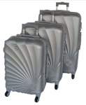 Smte Mooistar 3 Piece Spiral Travel Luggage Set-silver With Keychain