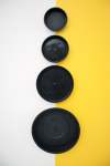 Black Plastic Saucer - 15CM