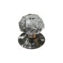 Crystal Knob With Brushed Chrome Base