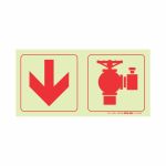 Photoluminescent 190MM Safety Sign F15 Arrow Down Fire Hydrant