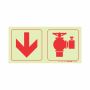 Photoluminescent 190MM Safety Sign F15 Arrow Down Fire Hydrant