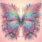Vibrant Butterfly 5D Diy Diamond Painting Kit - Unique Shaped Crystals For Sparkling Mosaic Art Perfect For Home Decor & Gifts F