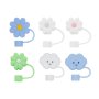 Heartdeco 6 Pieces Flowers & Clouds Silicone Straw Tip Covers Decoration For 6-10 Mm