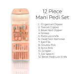 Manicure Set Nail Clipper Set Pedicure Set Manicure Set Professional Manicure Set 12 In 1 For Toenails Fingernails - Pink