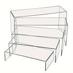 5-TIER Acrylic Display Stand With Pedestal Base Clear Plastic Tabletop Riser For Cosmetics Jewelry Shoe Showcase Party Decor - U