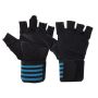 One Pair Anti-skid Breathable Half Finger Cycling Gloves - Black & Blue