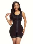 Plus Size Sexy Shapewear Bodysuit Women's Plus Contrast Lace Trim Closure Front Waist Training Tummy Control Body Shaper
