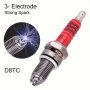 D8TC 3-ELECTRODE Spark Plug For All-terrain Vehicles High-performance Strong Spark Quality Electrode Compatible With GY6125 Engine Type Scooters Durable Metal Material