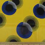 Wax Printed Piece Circle Blue&mustard: 480CMX112CM