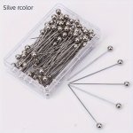 100PCS Dressmaker Straight Pins With Faux Pearl Heads - Stainless Steel Sewing Pins For Diy Crafts Jewelry Making & Tailoring