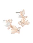 Rose Gold Plated Cubic Zirconia Double Row Butterfly Wrist Cuff