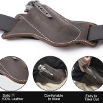 Tactical Edc Leather Knife Sheath For Men Non-waterproof Faux Fur Pocket Knife Holster Cross Draw Belt Carry Pouch Left Side Ope