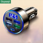 Car Pd Mobile Phone Charger QC3.0 Fast Charge One To Five Multi-function Car Conversion Plug 5-PORT Car Charger Flash Charge Wit