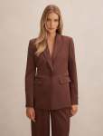 Solana Satin Single Breasted Blazer - 16 Mahogany Suit