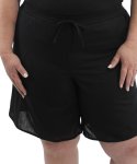 Ladies Plain Washer Cotton Shorts - 60 Black