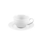 Jenna Clifford - Embossed Lines Cup & Saucer - Whisper White Set Of 4