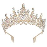 Cocide Gold Crowns For Women Tiaras Girls Golden Crystal Rhinestones Queen Crown Princess Tiara Party Wedding Bridal Halloween C
