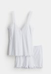 Pyjama Cami Top And Shorts - White