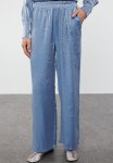 Satin Accessory Detailed Woven Shirt & Trousers - Blue